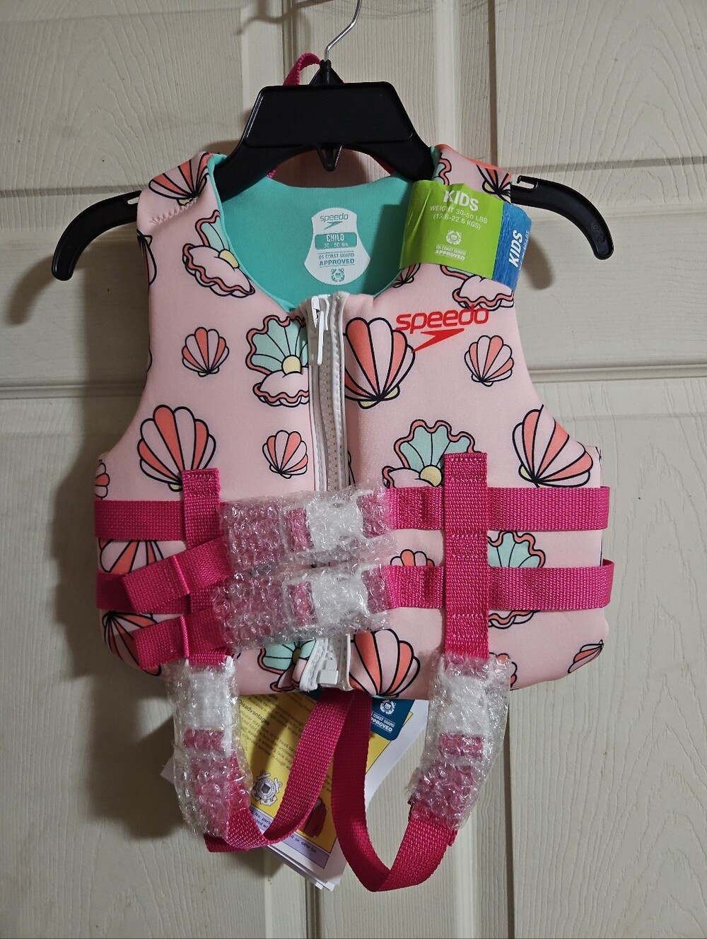 Speedo Pearly Toss Kids' Life Jacket Vest: Pink Youth Jacket: NWT: 30-50 LBS